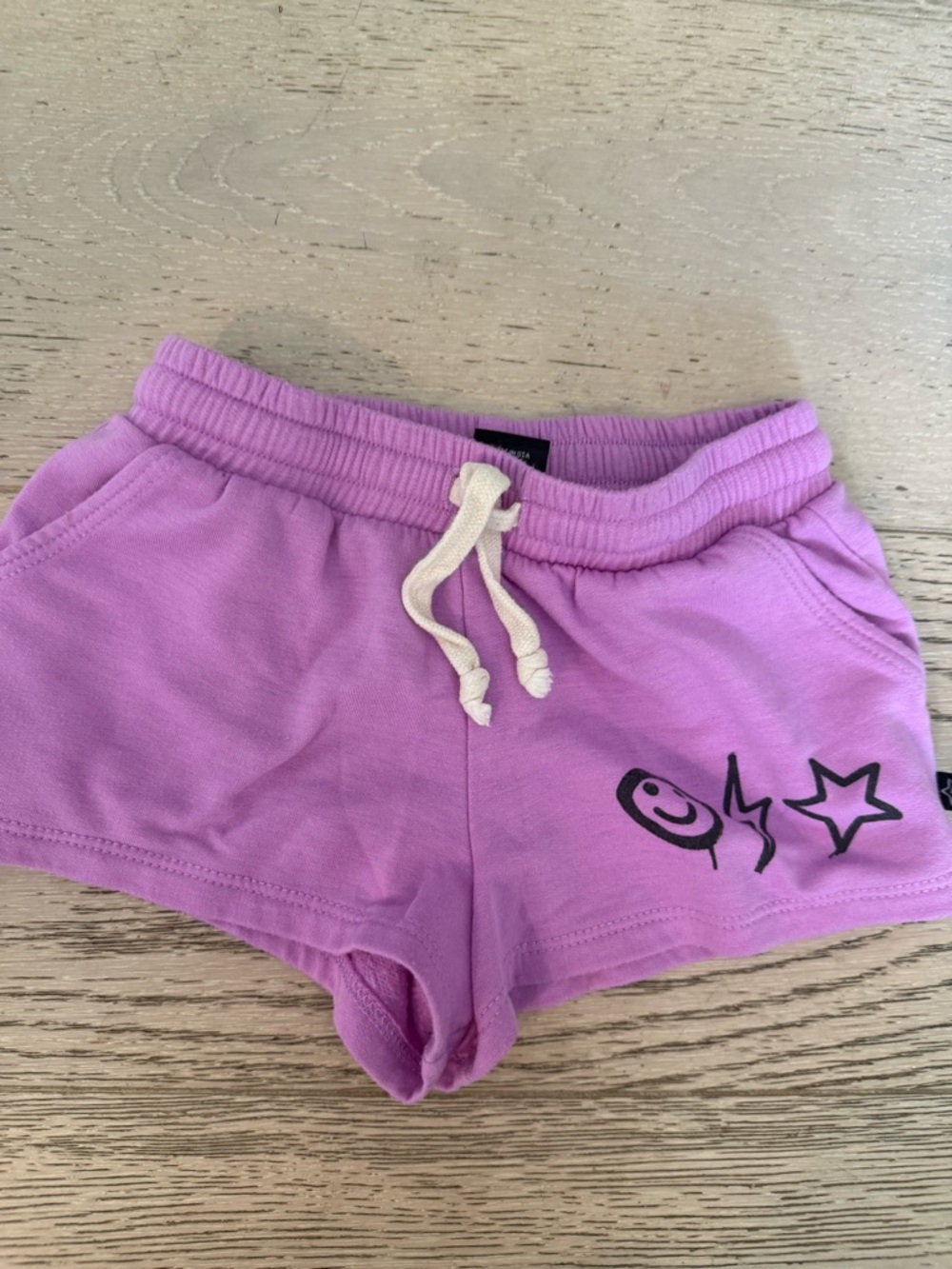 Girls' Light Pink Drawstring Casual Shorts with Star Graphic